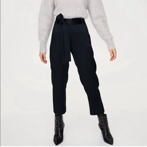 Aritzia Black Cropped Tie-Waist Pants